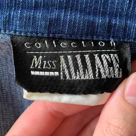 Vintage Miss Alliage Collection Blue Dark Wash Denim Sport Coat - Size 14 Petite - Picture 4 of 5